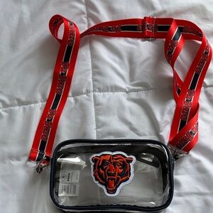 Clear Crossbody Bag with Orange Strap